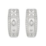 18K WHITE GOLD 1CT ROUND/MARQUISE DIAMOND LADIES EARRINGS