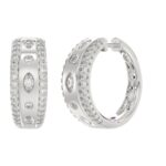 18K WHITE GOLD 1CT ROUND/MARQUISE DIAMOND LADIES EARRINGS - Image 3