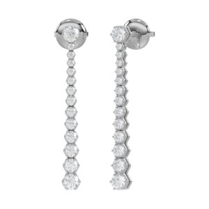 18K WHITE GOLD 3/4CT ROUND DIAMOND LADIES EARRINGS