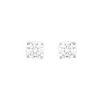 18K WHITE GOLD 3/4CT ROUND DIAMOND LADIES EARRINGS(CENTER STONE ROUND DIAMOND 5/8CT)