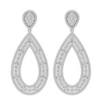 18K WHITE GOLD 3CT ROUND DIAMOND LADIES EARRINGS