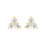 18K YELLOW GOLD 1.00CT ROUND DIAMOND LADIES EARRINGS
