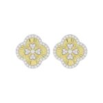 18K YELLOW GOLD 1/2CT ROUND DIAMOND LADIES EARRINGS