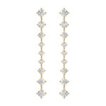 18K YELLOW GOLD 2CT ROUND DIAMOND LADIES EARRINGS
