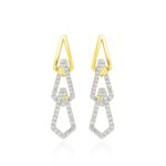 18K YELLOW GOLD 3/4CT ROUND DIAMOND LADIES EARRINGS