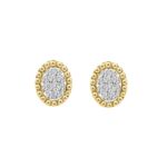 STERLING SILVER YELLOW 1/5CT ROUND DIAMOND LADIES EARRINGS