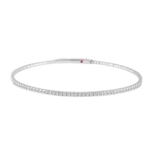 14K WHITE GOLD 1/2CT ROUND DIAMOND LADIES BANGLE