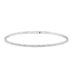 14K WHITE GOLD 1/6CT ROUND DIAMOND LADIES BANGLE