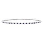 14K WHITE GOLD 2 1/2CT ROUND DIAMOND LADIES FLEXIBLE BANGLE (ROUND BLUE SAPPHIRE DIAMOND 1 1/2CT)