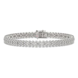 14K WHITE GOLD 3 1/2CT ROUND DIAMOND LADIES BRACELET