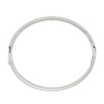 14K WHITE GOLD 3CT ROUND DIAMOND LADIES BANGLE - Image 2