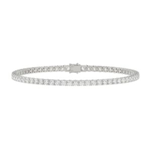 14K WHITE GOLD 3CT ROUND DIAMOND LADIES TENNIS BRACELET