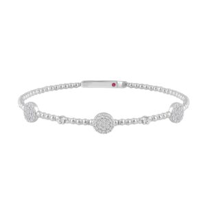 14K WHITE GOLD 5/8CT ROUND DIAMOND LADIES BANGLE