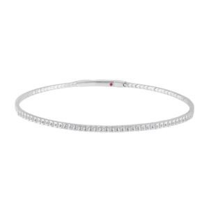 14K WHITE GOLD 5/8CT ROUND DIAMOND LADIES BANGLE