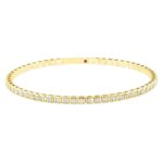 14K YELLOW GOLD 1 7/8CT ROUND DIAMOND LADIES FLEXIBLE BANGLE