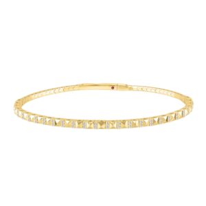14K YELLOW GOLD 1/5CT ROUND DIAMOND LADIES BANGLE
