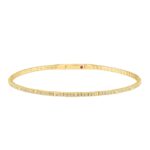 14K YELLOW GOLD 1/6CT ROUND DIAMOND LADIES BANGLE