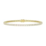 14K YELLOW GOLD 3CT ROUND DIAMOND LADIES TENNIS BRACELET