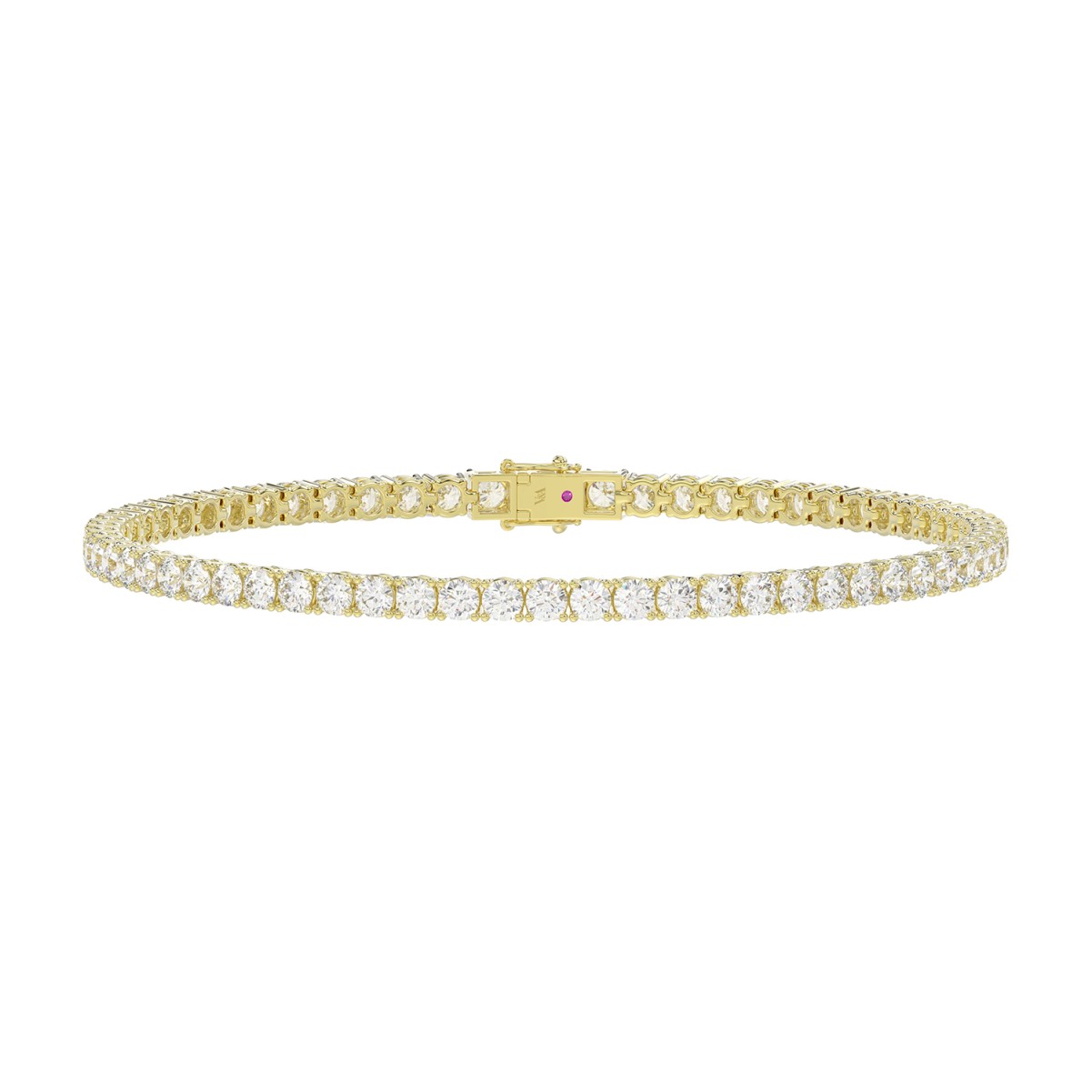 19177656_VA12192Y-1201x1201.jpg 14K YELLOW GOLD 3CT ROUND DIAMOND LADIES TENNIS BRACELET - Image 1