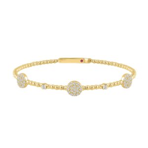 14K YELLOW GOLD 5/8CT ROUND DIAMOND LADIES BANGLE