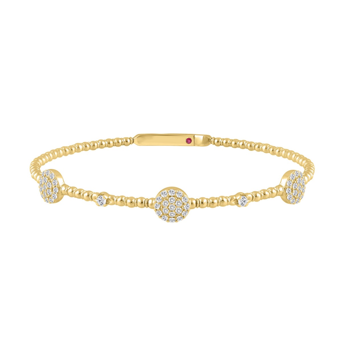 19177659_VA33580Y-14K-1201x1201.jpg 14K YELLOW GOLD 5/8CT ROUND DIAMOND LADIES BANGLE - Image 1