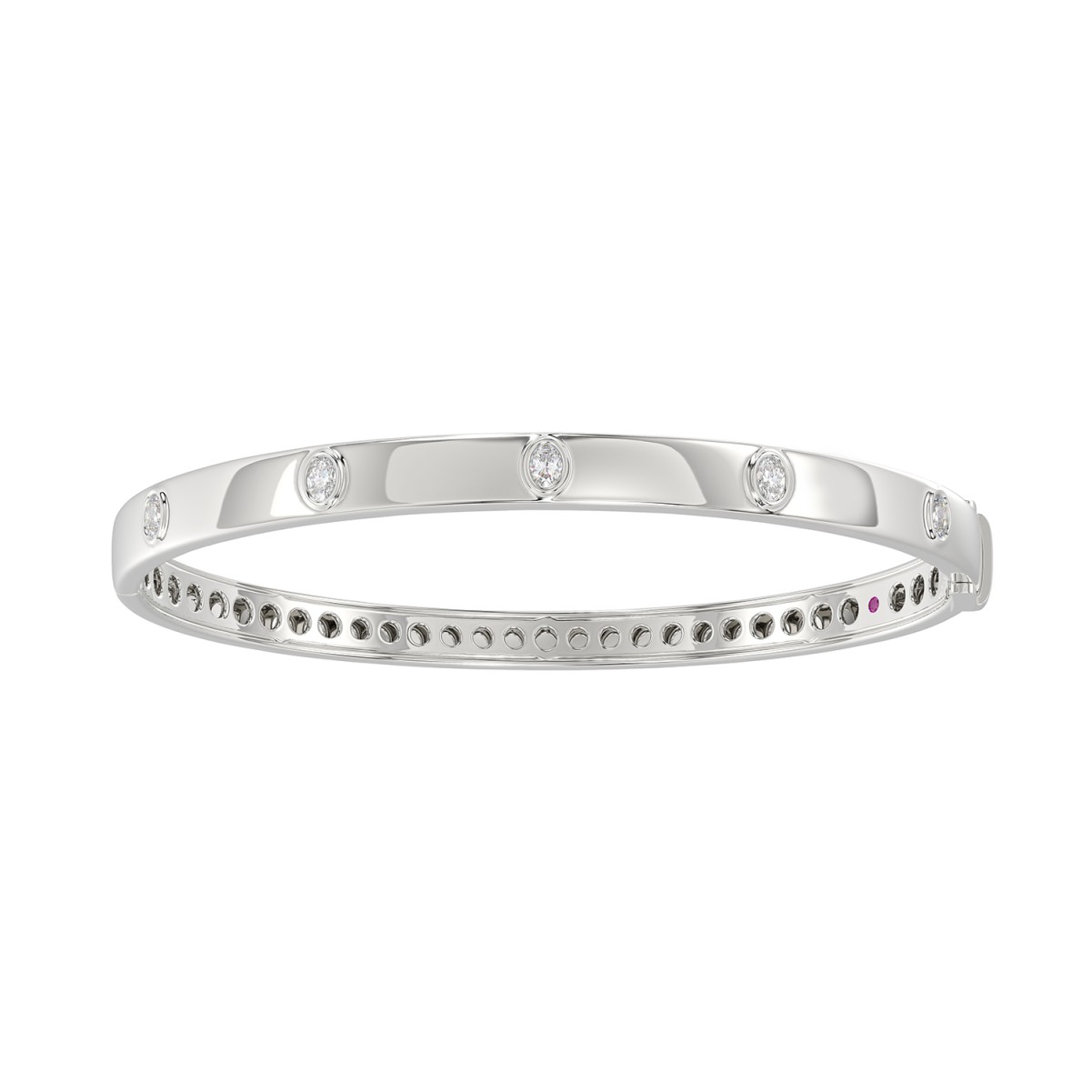 19177678_VA20475W-1201x1201.jpg 18K WHITE GOLD 1/2CT ROUND DIAMOND LADIES BANGLE - Image 1