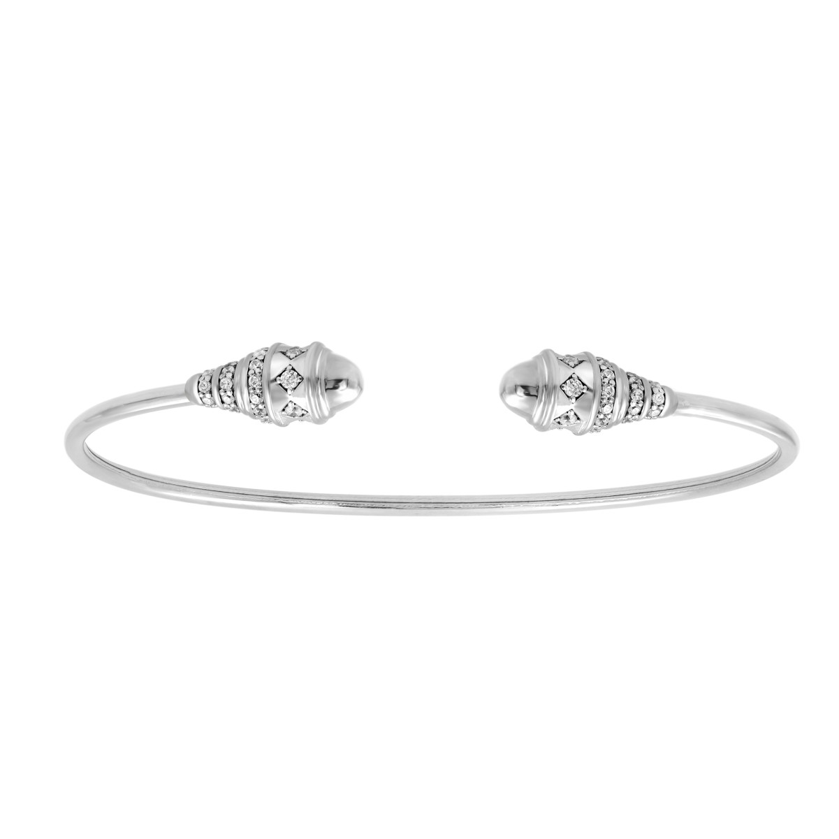 19177685_VA29159W-1201x1201.jpg 18K WHITE GOLD 1/3CT ROUND DIAMOND LADIES BANGLE - Image 1