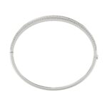 18K WHITE GOLD 2 1/2CT ROUND/MARQUISE DIAMOND LADIES BANGLE - Image 4