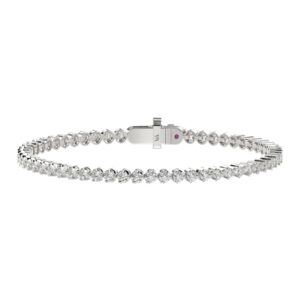 18K WHITE GOLD 2CT ROUND DIAMOND LADIES BRACELET
