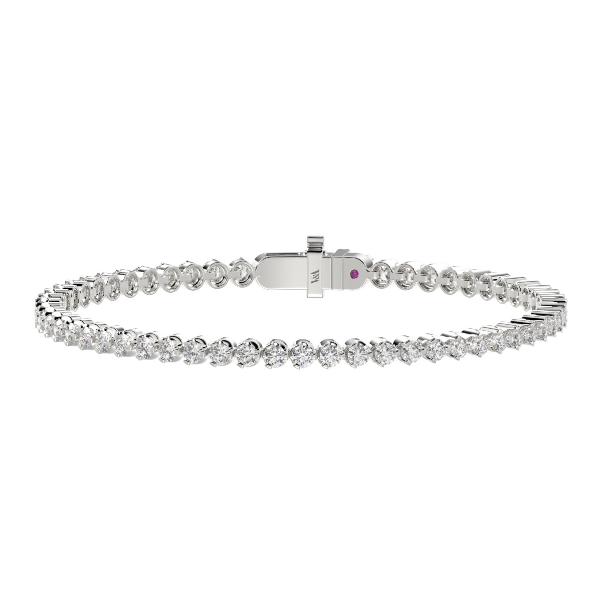 19177698_VA21822W-1201x1201.jpg 18K WHITE GOLD 2CT ROUND DIAMOND LADIES BRACELET - Image 1