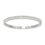 18K WHITE GOLD 2CT ROUND/BAGUETTE DIAMOND LADIES BANGLE