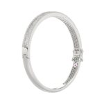 18K WHITE GOLD 2CT ROUND/BAGUETTE DIAMOND LADIES BANGLE - Image 2