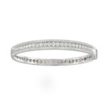 18K WHITE GOLD 3CT ROUND DIAMOND LADIES BANGLE