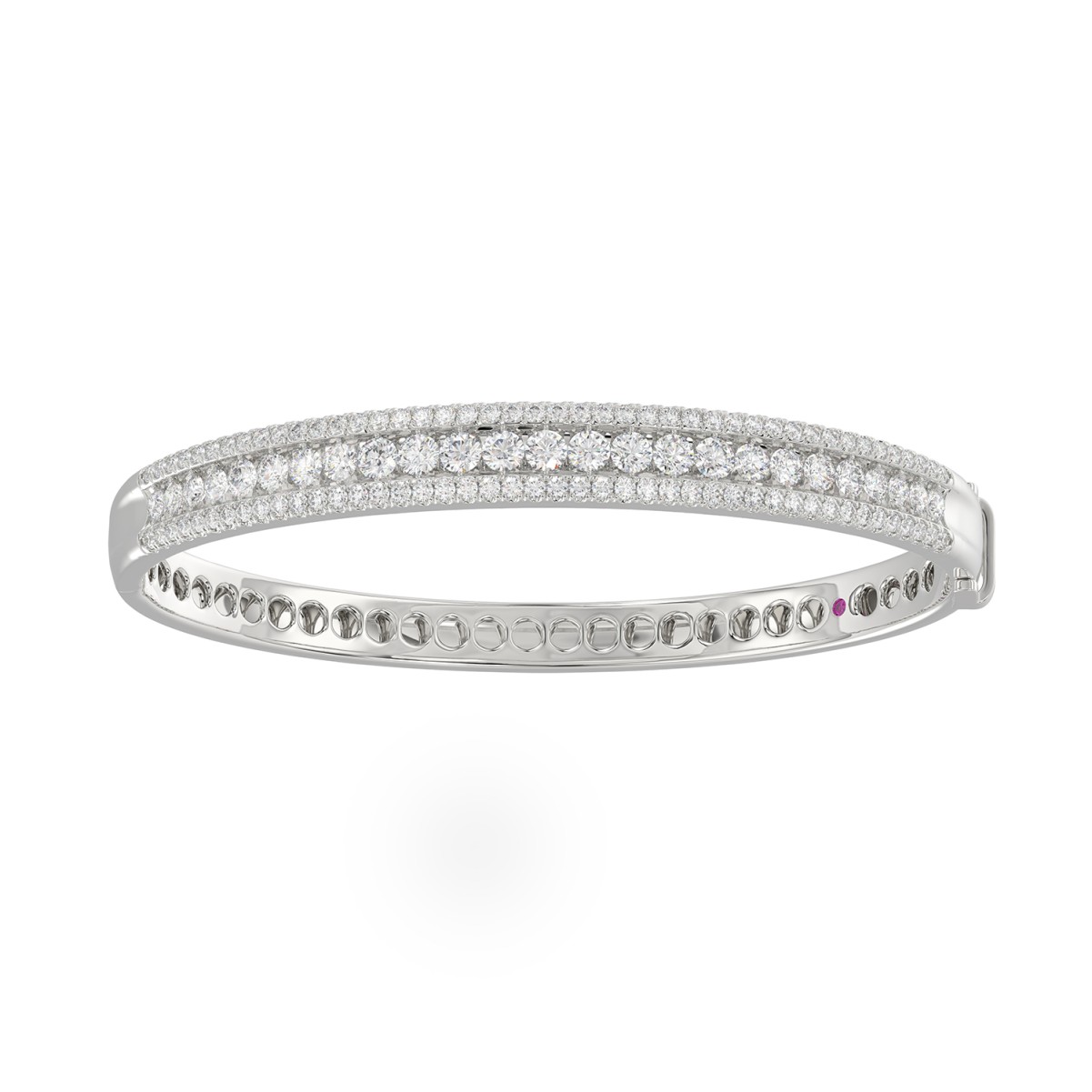 19177709_VA18584W-1201x1201.jpg 18K WHITE GOLD 3CT ROUND DIAMOND LADIES BANGLE - Image 1