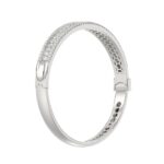 18K WHITE GOLD 3CT ROUND DIAMOND LADIES BANGLE - Image 2