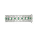 18K WHITE GOLD 5 1/2CT ROUND/MARQUISE DIAMOND LADIES BANGLE(COLOR STONE MARQUISE GREEN EMERALD DIAMOND 1 1/5CT) - Image 5