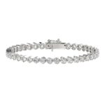 18K WHITE GOLD 5CT ROUND DIAMOND LADIES BRACELET