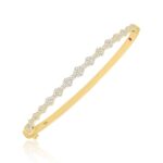 18K YELLOW GOLD 1 1/3CT ROUND DIAMOND LADIES BANGLE