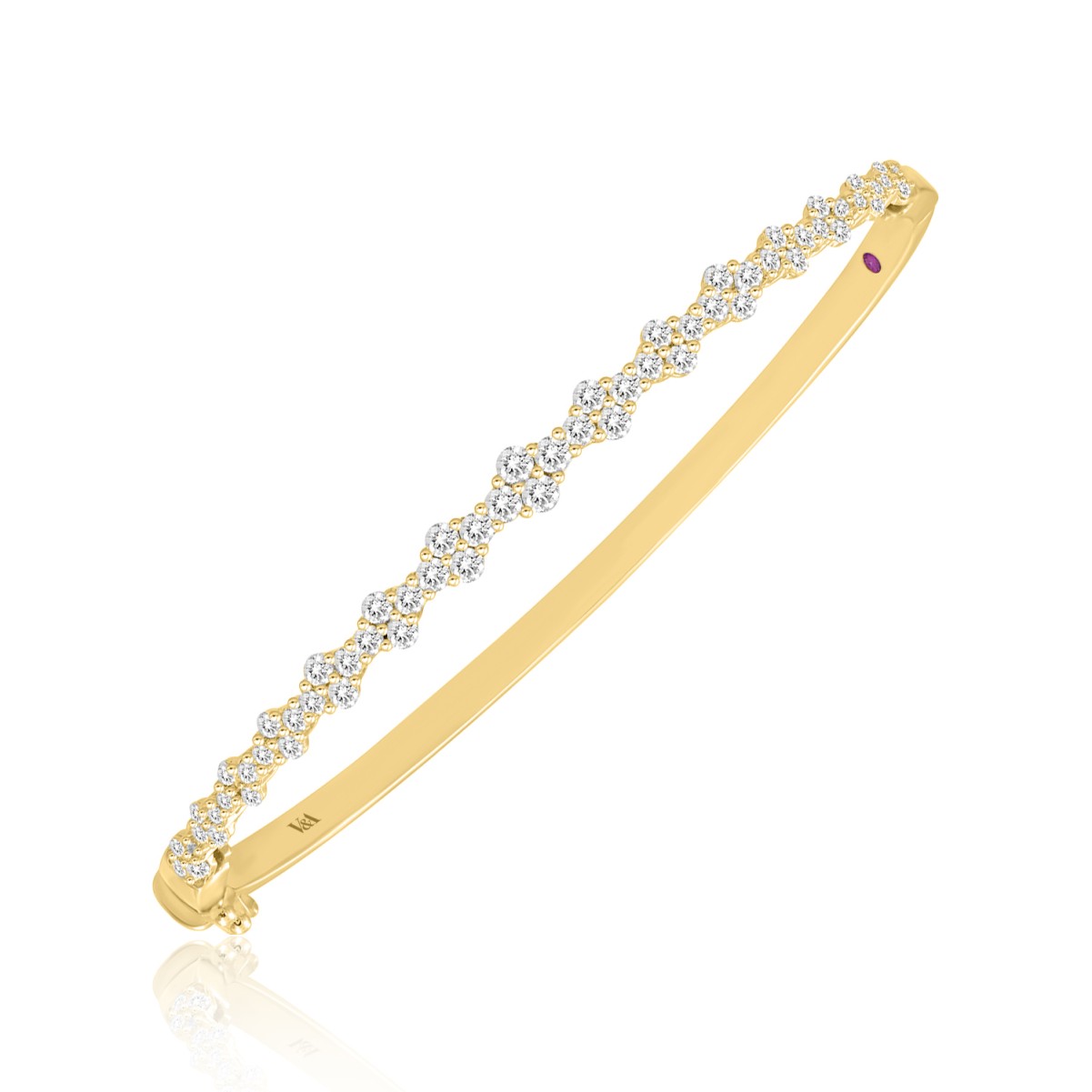 19177723_VA25681Y-1201x1201.jpg 18K YELLOW GOLD 1 1/3CT ROUND DIAMOND LADIES BANGLE - Image 1
