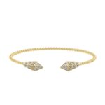 18K YELLOW GOLD 1/2CT ROUND DIAMOND LADIES BANGLE