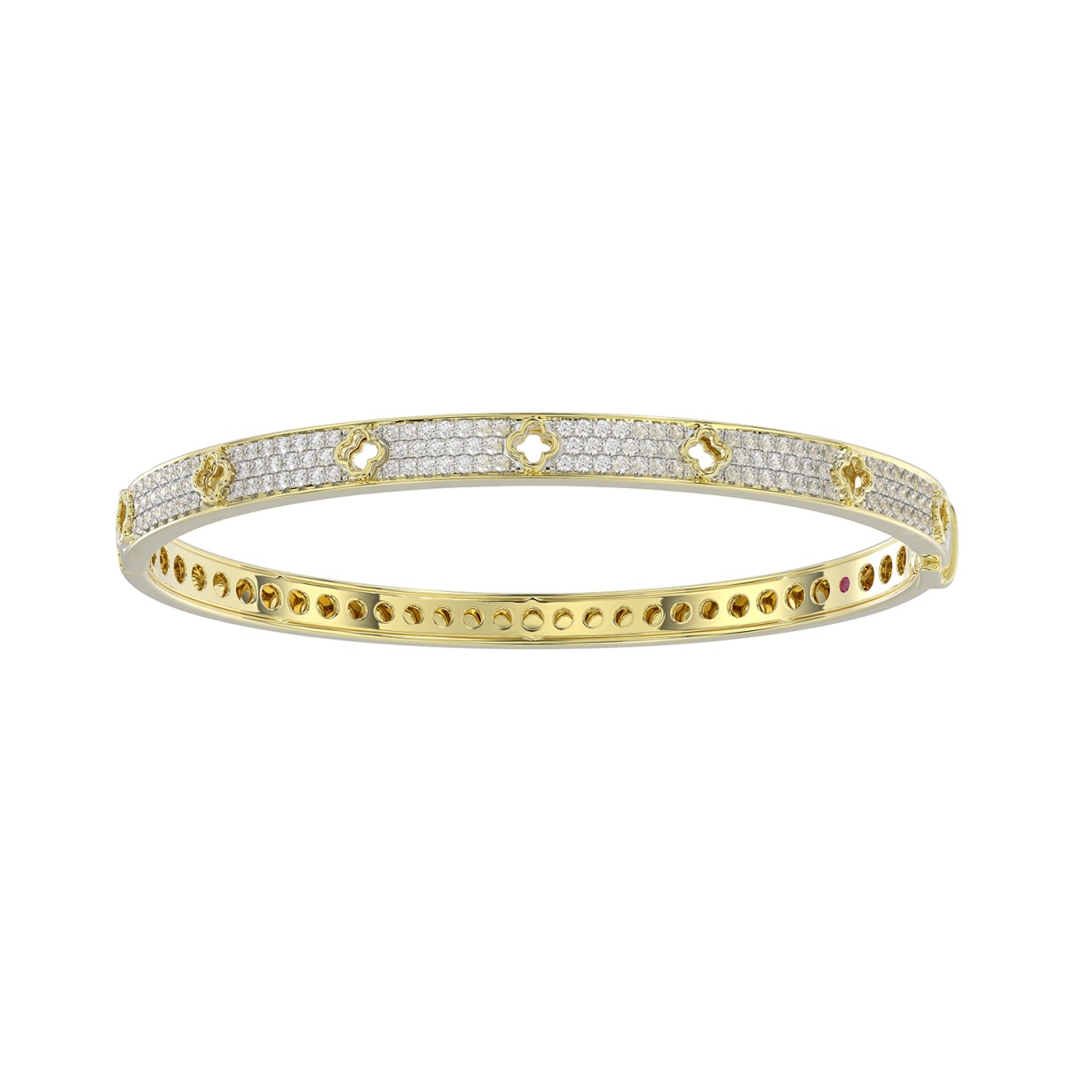 19177739_VA20472Y-1201x1201.jpg 18K YELLOW GOLD 1CT ROUND DIAMOND LADIES BANGLE - Image 1