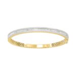 18K YELLOW GOLD 2.00CT ROUND/BAGUETTE DIAMOND LADIES BANGLE