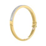 18K YELLOW GOLD 2.00CT ROUND/BAGUETTE DIAMOND LADIES BANGLE - Image 2