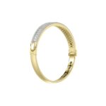 18K YELLOW GOLD 3CT ROUND DIAMOND LADIES BANGLE - Image 5