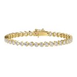 18K YELLOW GOLD 5.00CT ROUND DIAMOND LADIES BRACELET