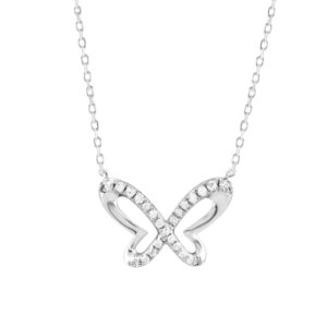 10K WHITE GOLD 1/6CT ROUND DIAMOND LADIES NECKLACE