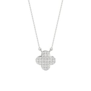 10K WHITE GOLD 1/6CT ROUND DIAMOND LADIES NECKLACE