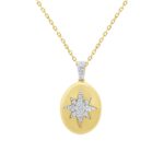 10K YELLOW GOLD 1/10CT ROUND DIAMOND LADIES PENDANT WITH CHAIN