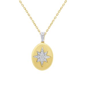 10K YELLOW GOLD 1/10CT ROUND DIAMOND LADIES PENDANT WITH CHAIN