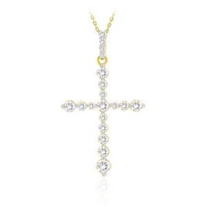 10K YELLOW GOLD 1/3CT ROUND/PINK SAPPHIRE DIAMOND LADIES PENDANT WITH CHAIN